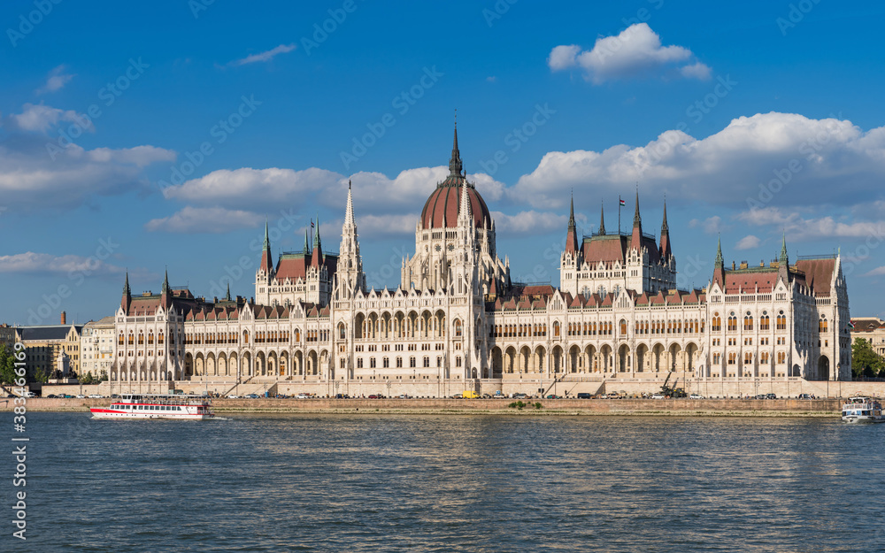 Beautiful view of Hungarian parliament in Budapest , Hungary