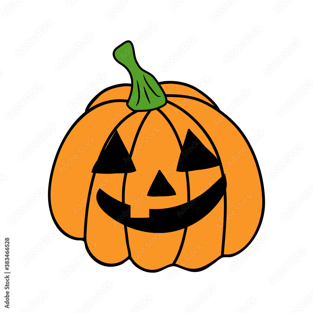 Halloween Jack o lantern pumpkin with funny smiling face. vector ...