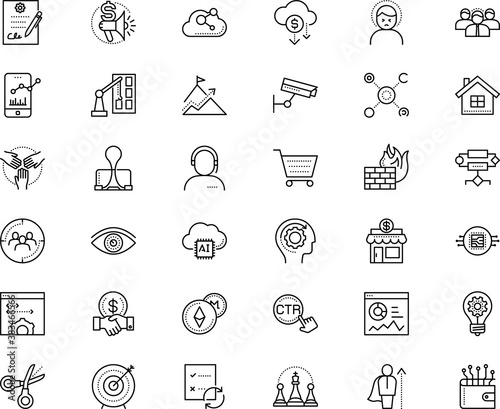 business vector icon set such as: intellect, close, altcoin, chess, checkmate, objective, letter, infrastructure, metallic, ideas, haircut, assistant, ui, lite coin, to, school, encryption, safety