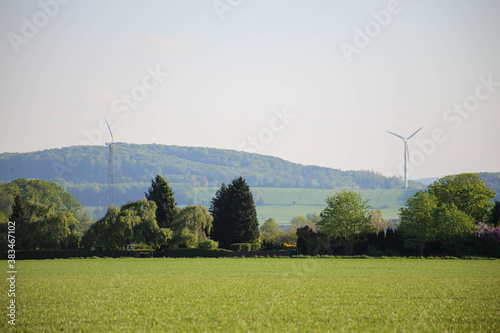 Deister mountains seen from far away near Gehrden, Lower Saxony, Germany