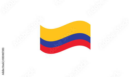 Colombia flag waving vector illustration