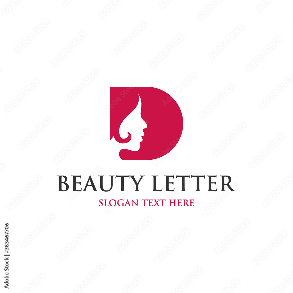 Letter D Beauty Face Logo Design Template Inspiration, Vector ...