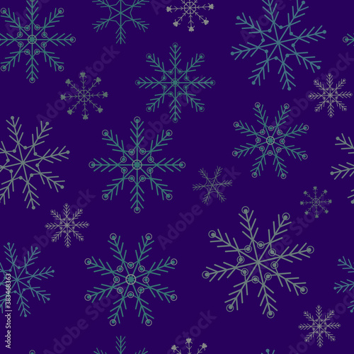 Seamless festive snowflakes vector illustration