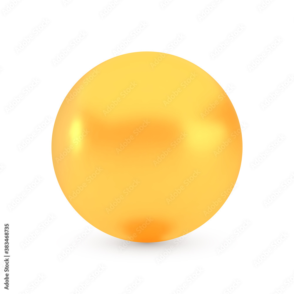 Golden sphere award concept, shiny realistic metallic ball