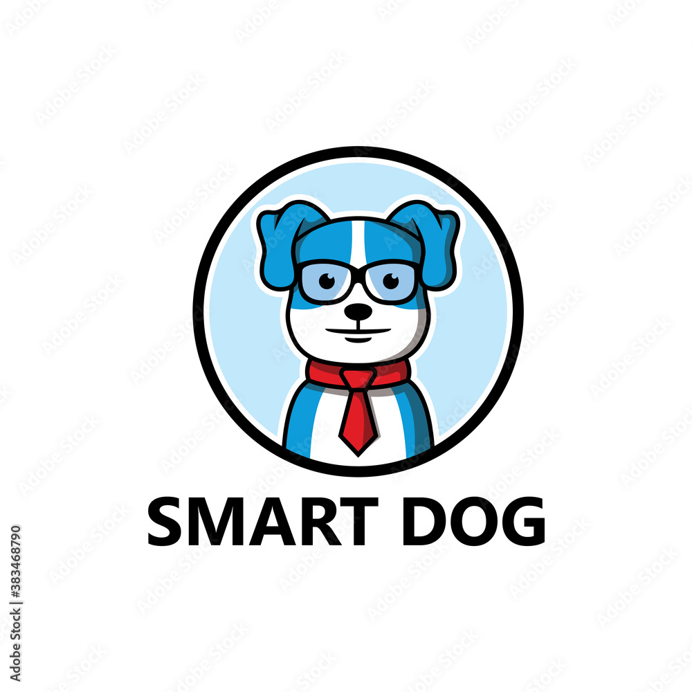 Smart Dog Logo Template Design Vector