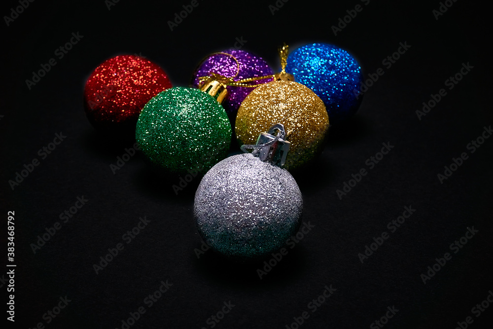 Christmas balls on a dark background, new year, christmas toys, holiday, christmas. Christmas balls on a dark background, new year, christmas toys, holiday, christmas.