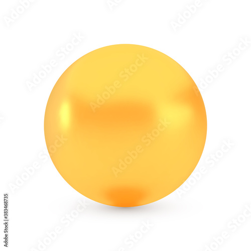 Golden sphere award concept, shiny realistic metallic ball