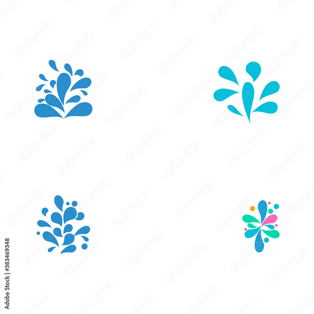Set water splash icon vector illustration design template