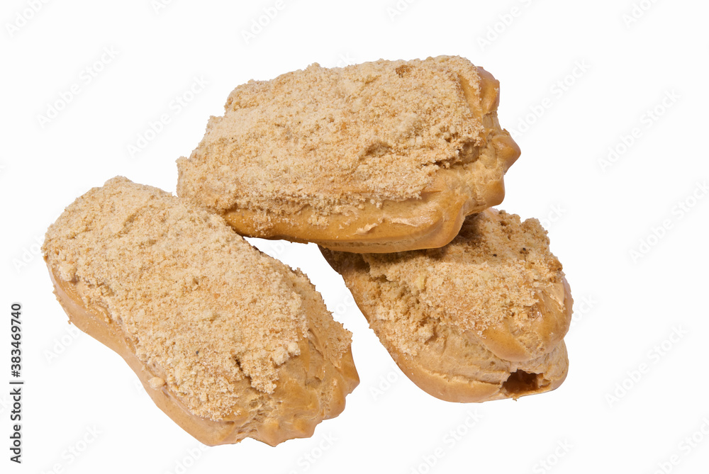 Baking sweet cookies with filling on a white background Baking sweet cookies with filling on a white background