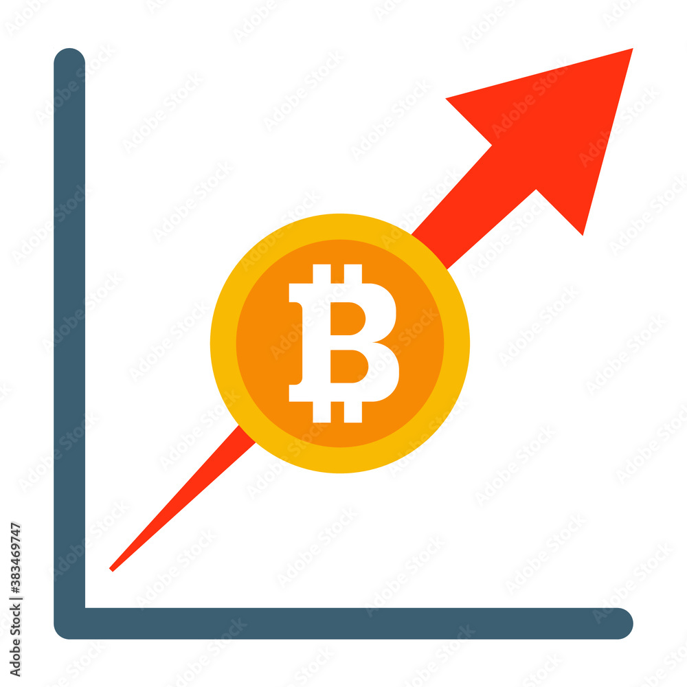 Bitcoin Up Stock Market Icon Logo Design Element. Bitcoin Currency Symbol With Rising Up Growing Arrow. Finance Success Concept. Profit or business Income growing up concepts with graph. Bitcoin Up Stock Market Icon Logo Design Element. Bitcoin Currency Symbol With Rising Up Growing Arrow. Finance Success Concept. Profit or business Income growing up concepts with graph.