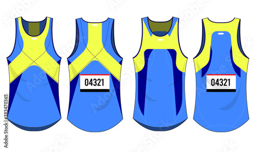 Singlet running sports design vector template