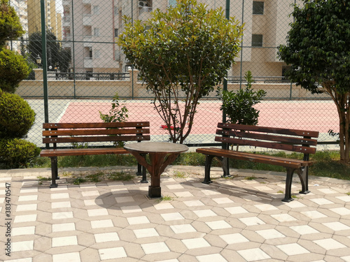 stylish and modern bench for the garden