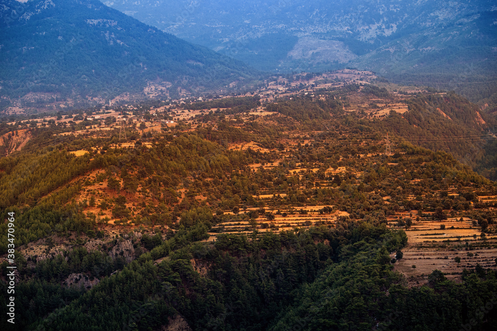 Bozburun Taurus mountains at sunset in Antalya province. Environment and natural parks in Turkey