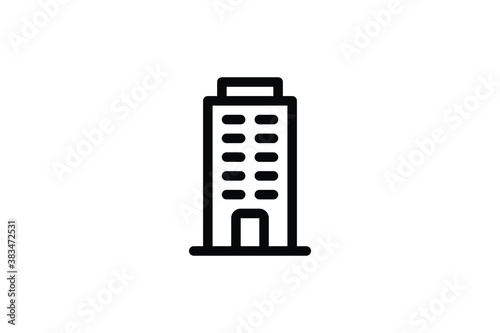 Hotel Outline Icon - Hotel Buillding