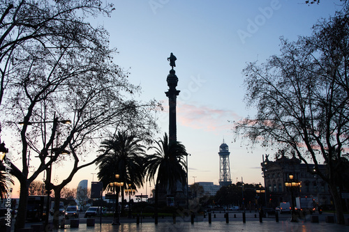 The Columbus monument in Barcelona,Spain