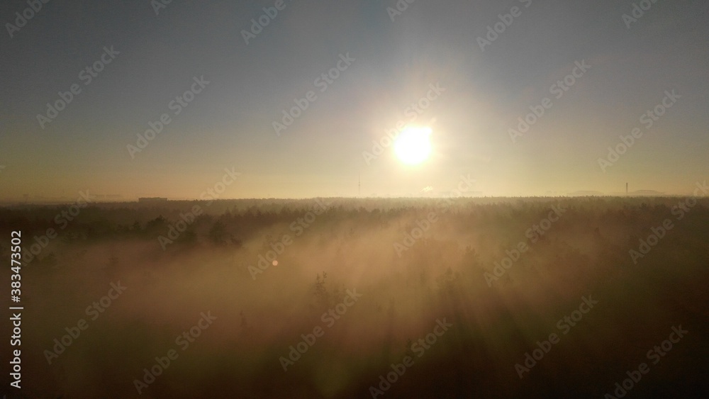 sunrise over the river