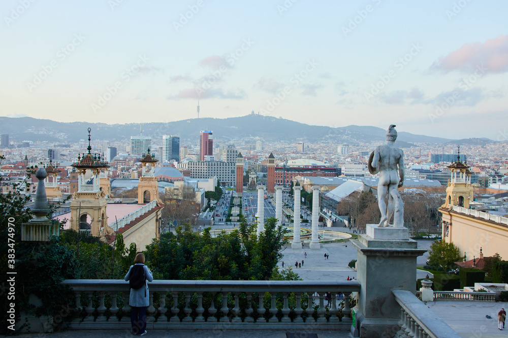 The skyline of Barcelona,Spain
