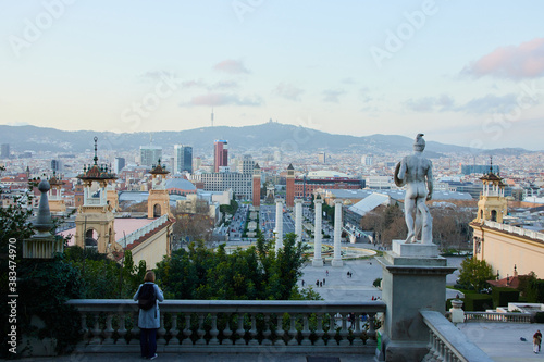 Obraz na płótnie The skyline of Barcelona,Spain w salonie