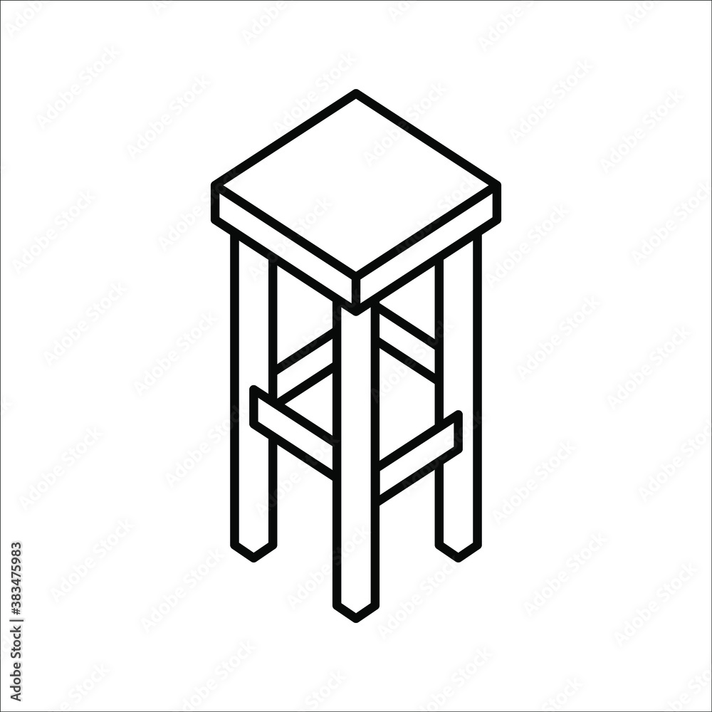 Stool icon for furniture or household equipment company that can be used on brochures, catalogs, web, pattern element, etc. Stool icon for furniture or household equipment company that can be used on brochures, catalogs, web, pattern element, etc.