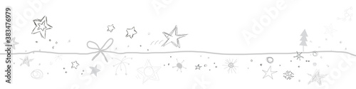 Schleife Grau Weihnachten Skizze Stift Band Banner