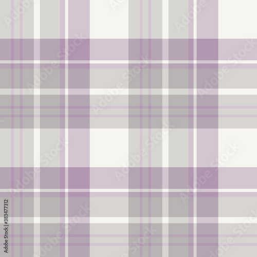 Seamless pattern in light lilac and gray colors for plaid, fabric, textile, clothes, tablecloth and other things. Vector image.
