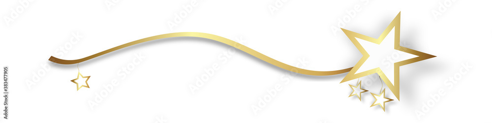 Sterne Welle Wellen Stern Gold Band Banner Sterne Welle Wellen Stern Gold Band Banner