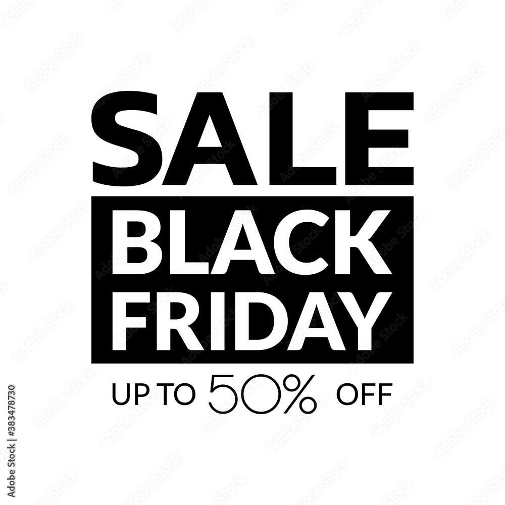 Black Friday Sale banner. Discount background or poster for promotion. Price off design. Vector illustration.