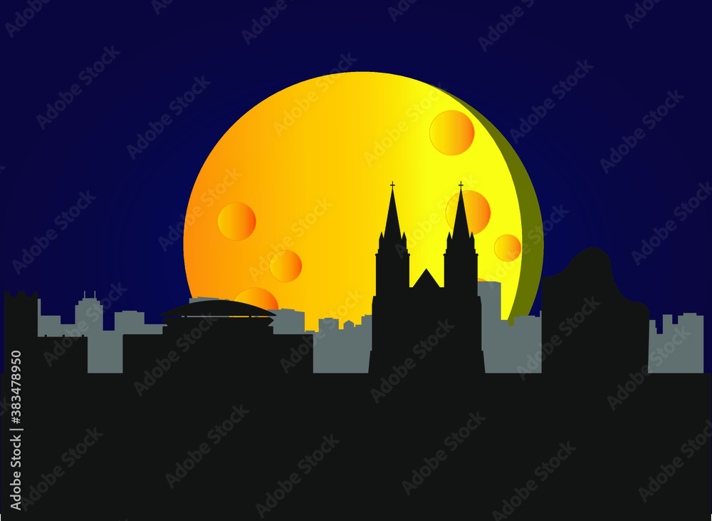 Naklejka premium Adelaide city skyline in Australia.