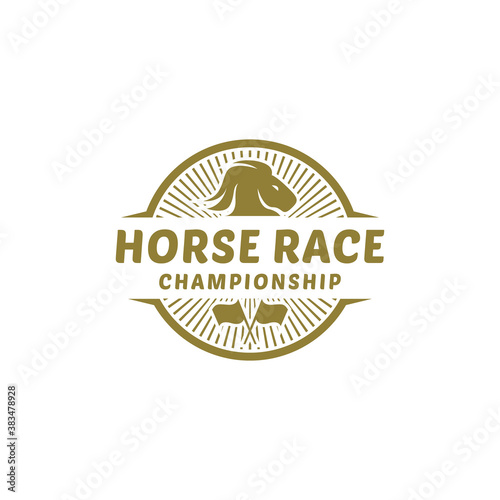 Race Horse Logo design Vector