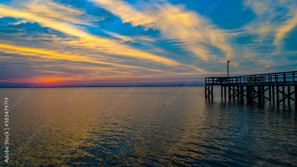 Mobile Bay at sunset