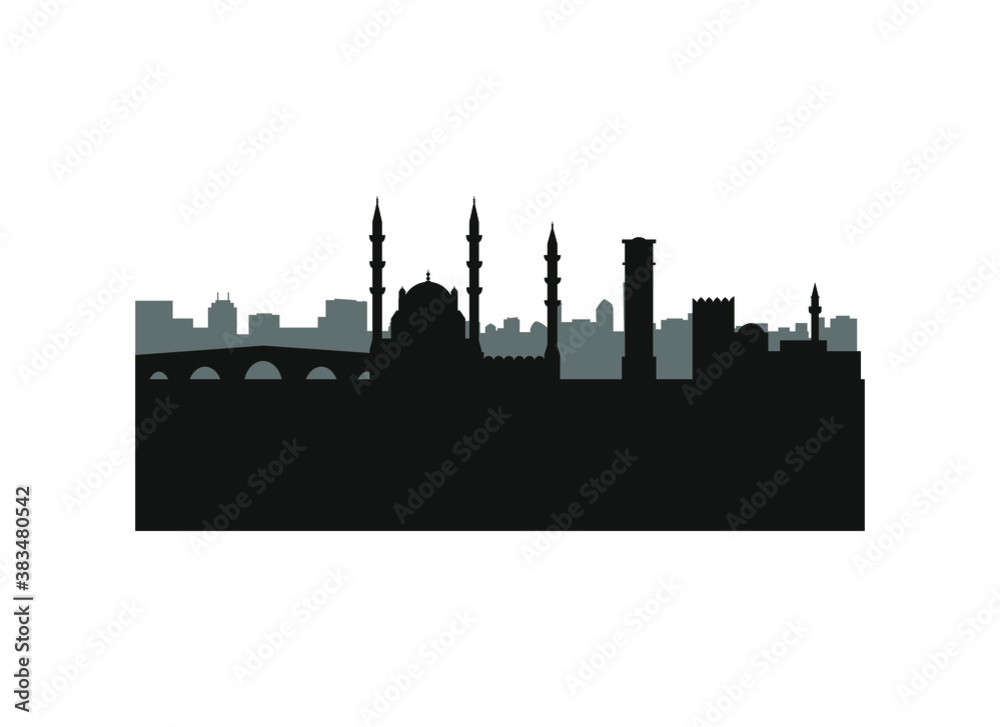 Adana city skyline in Turkey. 