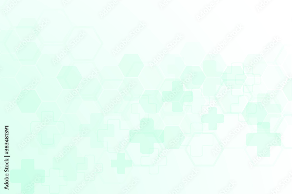 Abstract healthy and medical background. Technology and science wallpaper template with hexagonal shape. Soft blue color medical banner template with space for text. Business vector illustration. Abstract healthy and medical background. Technology and science wallpaper template with hexagonal shape. Soft blue color medical banner template with space for text. Business vector illustration.