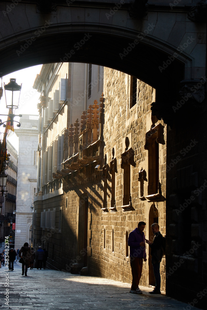 The Pont del Bisbe, or Bishop's bridge in Barcelona's Gothic Quarter