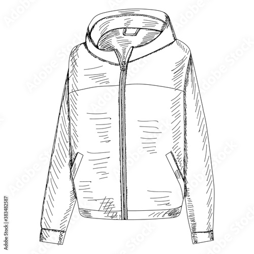 isolated, sketch with lines jacket