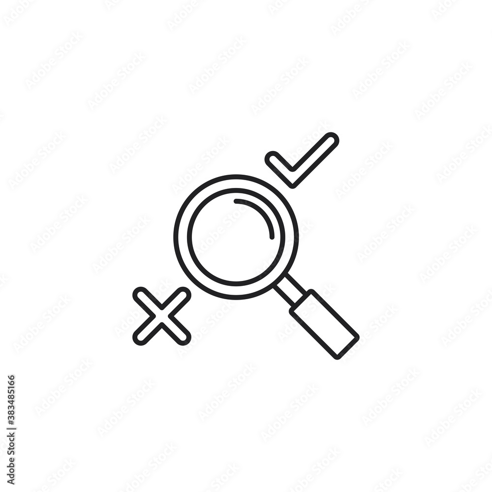 Magnifying glass icon. Decision marking symbol modern, simple, vector, icon for website design, mobile app, ui. Vector Illustration Magnifying glass icon. Decision marking symbol modern, simple, vector, icon for website design, mobile app, ui. Vector Illustration