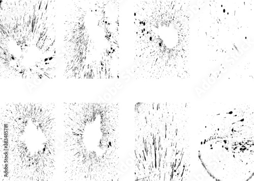 Wallpaper Mural Splatter Paint Texture . Distress Grunge background . Scratch, Grain, Noise rectangle stamp . Black Spray  Blot of Ink.Place illustration Over any Object  to Create Grungy Effect .abstract  vector. Torontodigital.ca