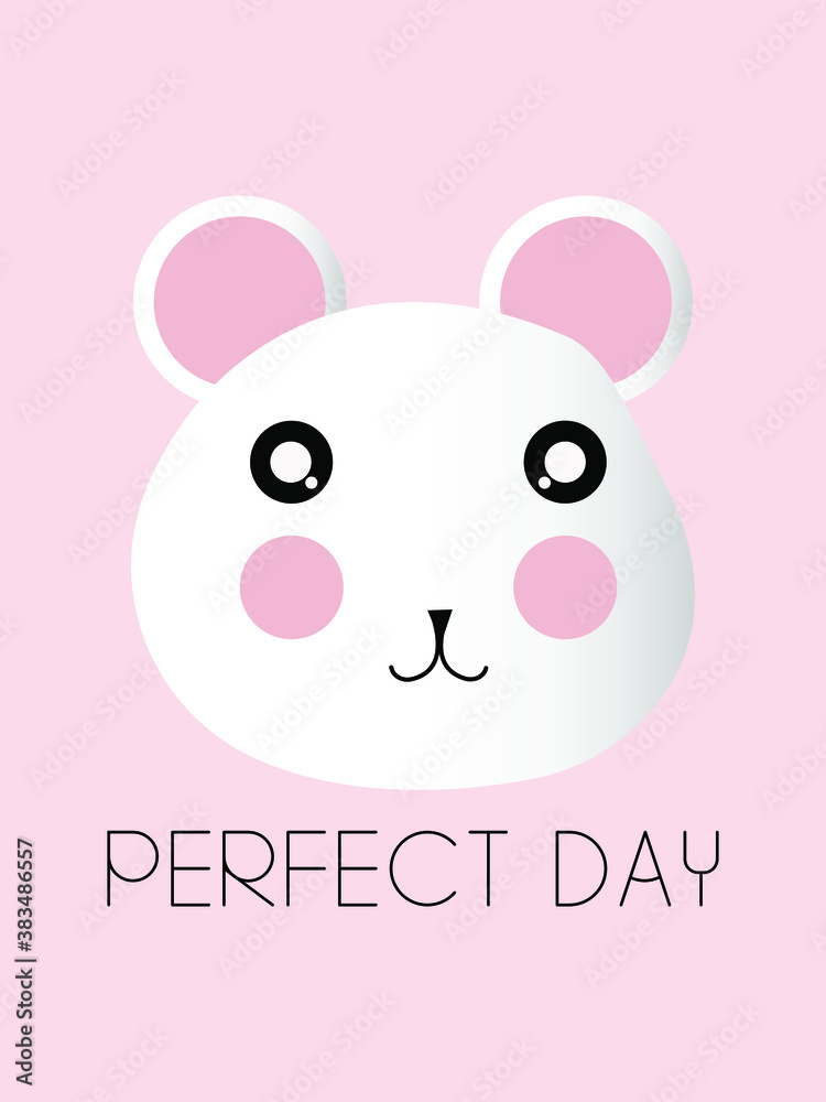Mouse rat cute funny kawaii face head. Cartoon vector illustration Mouse rat cute funny kawaii face head. Cartoon vector illustration