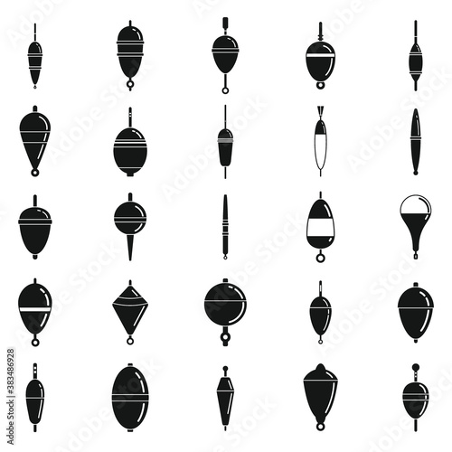 Float bobber icons set. Simple set of float bobber vector icons for web design on white background