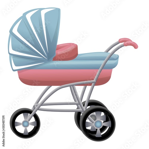 Baby carriage icon. Cartoon of baby carriage vector icon for web design isolated on white background