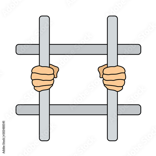 Hands Holding Prison Bars Icon