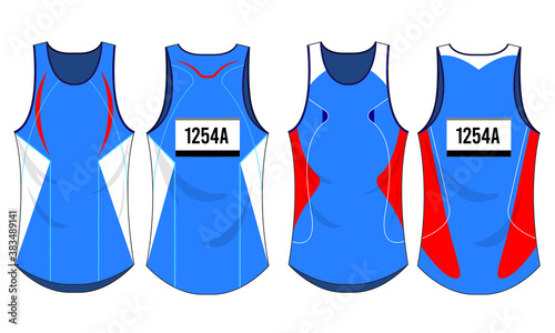 Singlet running sports design vector template