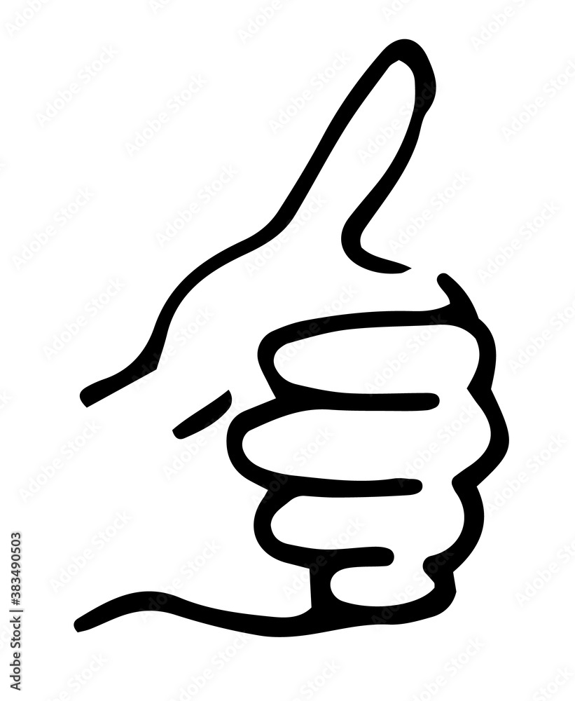 Thumb up icon. Hand gesture, clenched fist and finger raised up, outline style flat vector illustration. Good symbol for website design, logo. The sign is all very good, I m fine. Gesture hitch-hiking Thumb up icon. Hand gesture, clenched fist and finger raised up, outline style flat vector illustration. Good symbol for website design, logo. The sign is all very good, I m fine. Gesture hitch-hiking