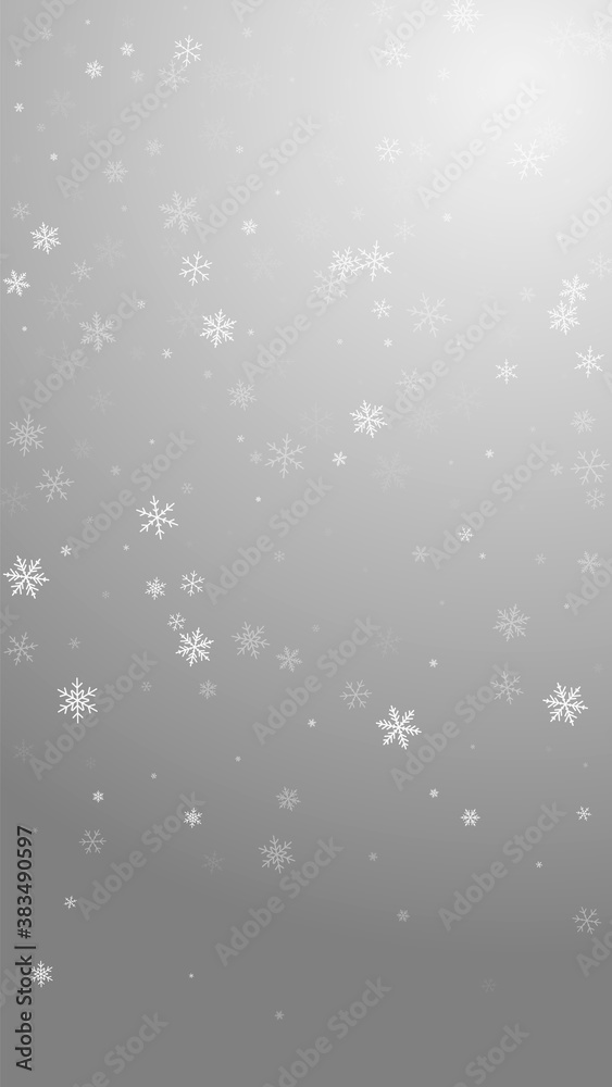 Sparse snowfall Christmas background. Subtle flyin