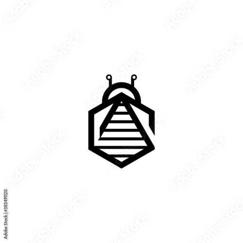 3d graphic of a icon bee icon logo vector