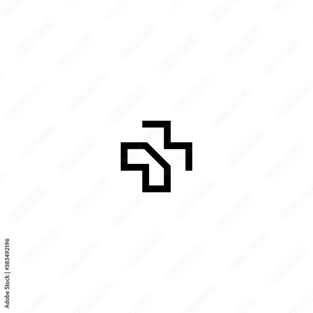 abstract logo design hospital plus icon logo vector
