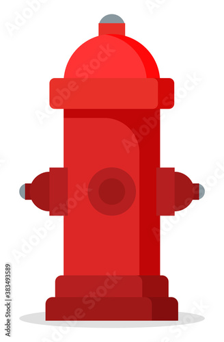 Fire water column icon. Cartoon illustration of red fire water column vector icon for web design. Metal construction equipment for connecting fire hoses and water pressure to extinguish a fire