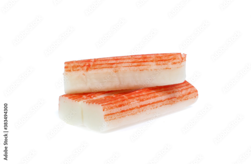 crab sticks group isolated on white background