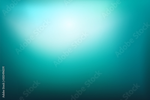 Abstract dark deep teal background with light. Blurred turquoise water backdrop. Vector illustration for your graphic design, banner, summer or aqua poster, website