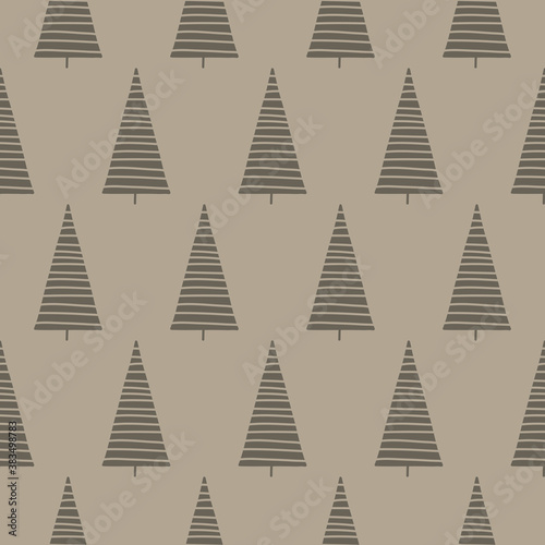 Doodle trees pattern, nursery design.Ideal for apparel,  textile printing, fabric. Vector Illustration, colour editable. .