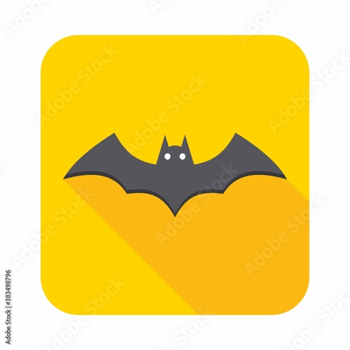 Halloween bat icon with glowing eyes, Halloween holiday.